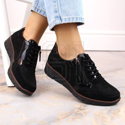 4. Filippo W PAW467 black leather wedge shoes