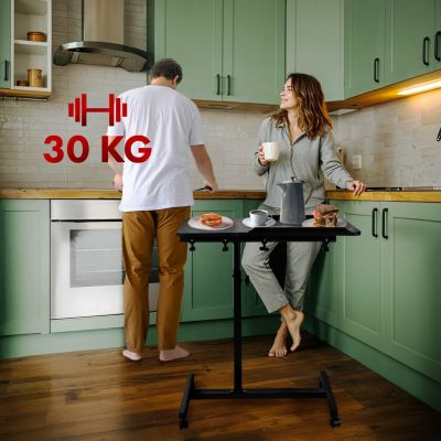 12. MACLEAN MOBILE DESK/LAPTOP STAND, BLACK, HEIGHT ADJUSTMENT 59-89CM, MAX. 30KG MC-121 B