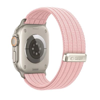 2. Tech-Protect Nylon Sport Band for Apple Watch 44/45/46/49 mm - Light Pink