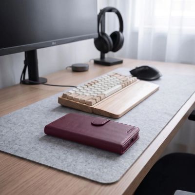 5. Tech-Protect Wallet case for Xiaomi Redmi Note 17 Pro Max 5G - burgundy