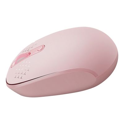 6. Baseus F01B Wireless Mouse 2.4GHz + Bluetooth 3.0 + 5.0 – Pink