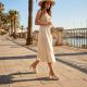 7. Women's beige flower-patterned flip-flops Potocki LE20336