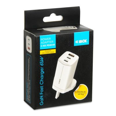 7. I-BOX C-65 GAN PD65W WALL CHARGER CABLE, WHITE