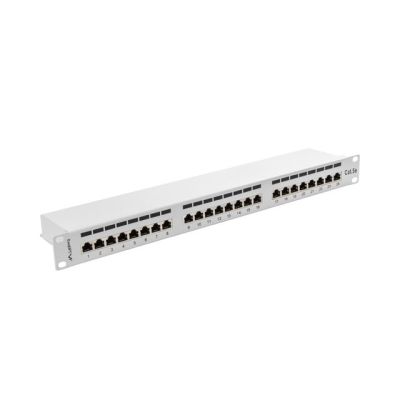 2. Patch panel Lanberg PPS5-1024-S (1U; 19"; cat. 5e; FTP; 24xRJ-45)