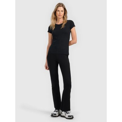 4. Women's knit leggings with flared legs 4F 4FRAW25TTIGF320-20S