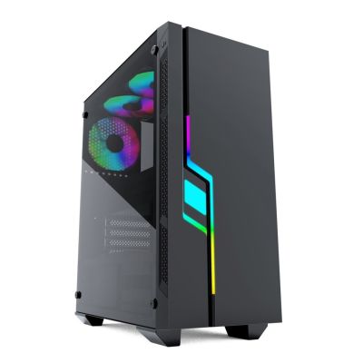 GEMBIRD FORNAX 2000RGB MIDI-TOWER CASE (USB 3.0, HD AUDIO) RGB BACKLIGHT, GAMING DESIGN, BLACK
