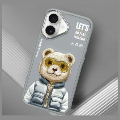 11. Nimmy Cool&Cute 2.0 Bear Case for iPhone 16 - Gray