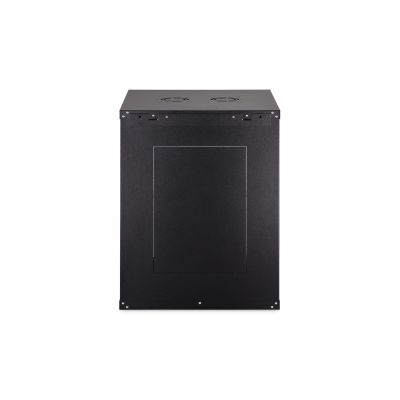 39. DYNAmic 19" 16U wall-mounted network cabinet 600x600, glass door, black, undivided, assembled, 60kg
