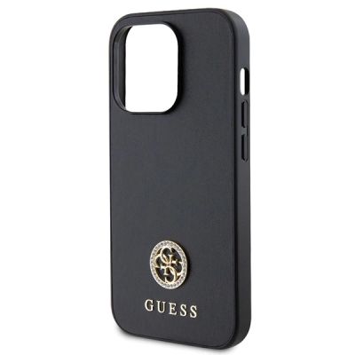 6. Guess GUHCP15LPS4DGPK iPhone 15 Pro 6.1" black/black hardcase Strass Metal Logo
