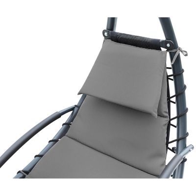 10. SWING ROCKING CHAIR WITH UMBRELLA LISBON DARK GREY