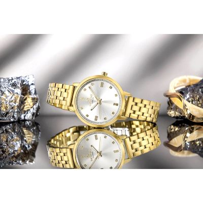 7. Giewont Sapphire Gold Silver Women's Watch GW7370-B2