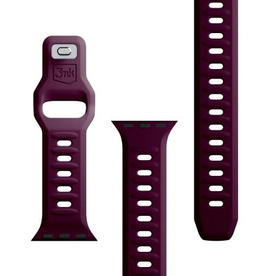 14. 3mk Silicone Watch Strap for Apple Watch 42 / 44 / 45 / 49 mm - Burgundy