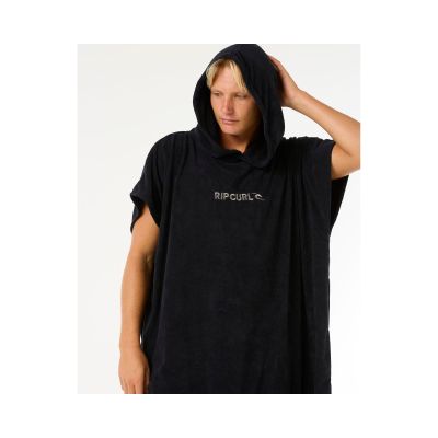 RIP CURL Brand Hooded Towel poncho black