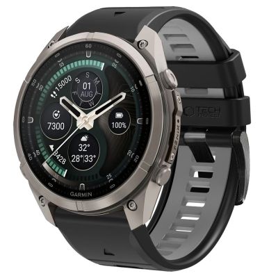 Tech-Protect Iconband Pro Strap for Garmin Fenix 5X / 5X Plus / 6X / 6X Pro / 7X / 8 / 8 Pro / 9 / 9 Pro (51 mm) – Black-Grey