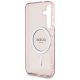 7. Guess Glitter Circle Classic Logo MagSafe Case for Samsung Galaxy S25 Pink