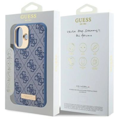 8. Guess 4G Logo Plate MagSafe Case for iPhone 16 Plus - Blue