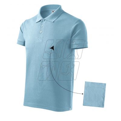 4. Malfini Cotton M MLI-21215 blue polo shirt