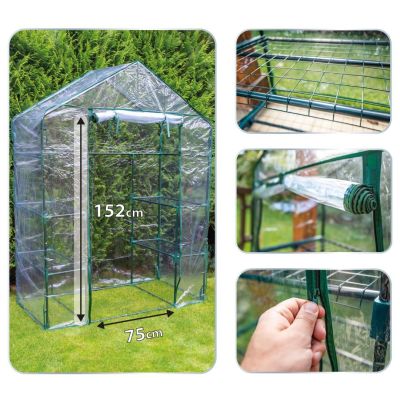 NEO Tools 15-902 garden greenhouse (143x73x195cm, PVC foil, metal structure)