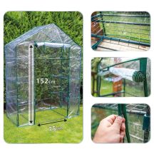 NEO Tools 15-902 garden greenhouse (143x73x195cm, PVC foil, metal structure)