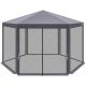 10. HEXAGONAL GARDEN PAVILION 2x2x2x2.5M WITH MOSQUITO NET, GRAY