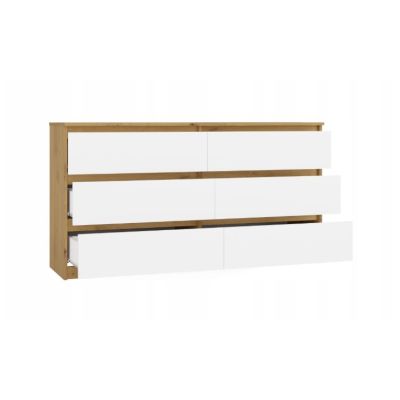 2. M6 MALWA CHEST OF DRAWERS 140 CM 6 DRAWERS ART/WHITE SET