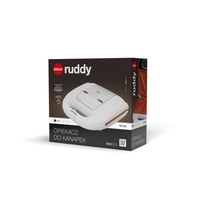 16. ELDOM SANDWICH MAKER ST11B RUDDY 750 W WHITE CERAMIC PLATES