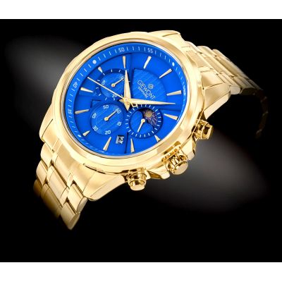 2. Men's Watch Giewont Chronograph Sapphire Gold Blue GW9460-B5