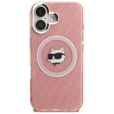 3. Karl Lagerfeld IML Choupette Head Logo MagSafe iPhone 16 Case - Pink