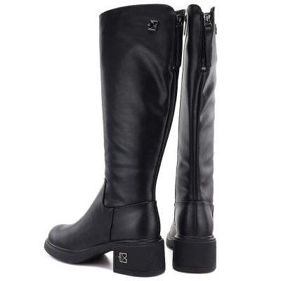 5. Women's leather ankle boots, black, Vinceza FIO27-67056