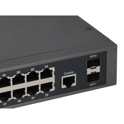3. LevelOne WebSmart/GB PoE+ Switch 26-Port 19" 370W 1Gbps