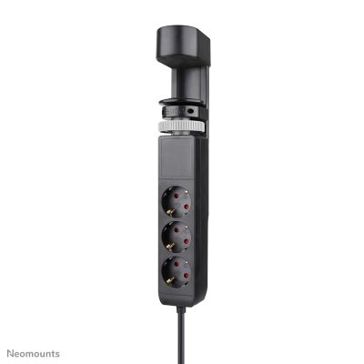 Neomounts DS22-840BL6 1.4m 3-way power outlet splitter, indoor, black