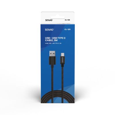 3. SAVIO CL-129 cable (USB type C - USB 2.0 type A; 2m; black)
