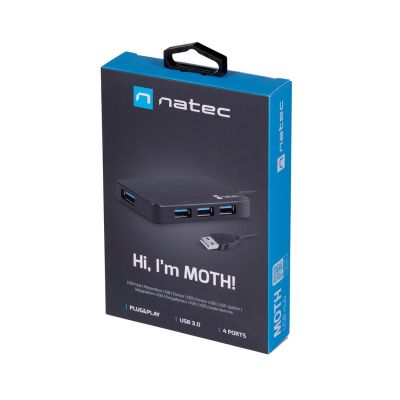 3. Hub NATEC Moth NHU-1342 (4x USB 3.0; black)