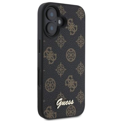 4. Guess Peony Script MagSafe iPhone 16 Case - Black