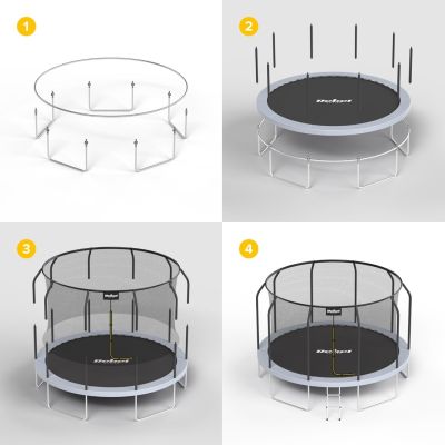 15. REBEL ACTIVE TRAMPOLINE PRO 12FT/366CM, NET, LADDER RBA-8003