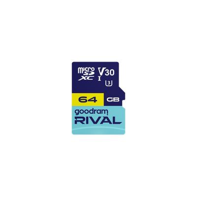 7. GOODRAM microSDXC 64GB V30 UHS I U3 RIVAL + adapter