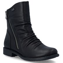 Rieker 74853-00 Waterproof Black Leather Ankle Boots for Women