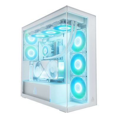 10. Arctic Xtender Weiß Transparentes Glasfenster window with GPU mount