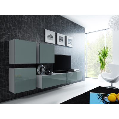 2. VIGO square display cabinet 50/50/30 white/grey gloss