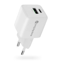 EVERACTIVE GAN WALL CHARGER 1 X USB, 1 X USB-C QUICK CHARGE 3.0 20W WHITE SC-330Q