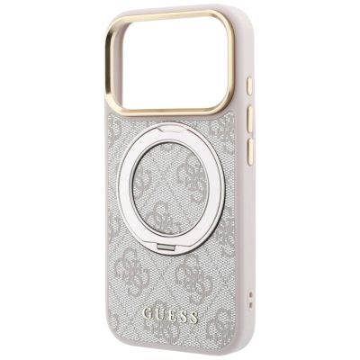 6. Guess Ring Stand 360 4G Classic Logo MagSafe Case for iPhone 17 Pro Max / 18 Pro Max - Pink