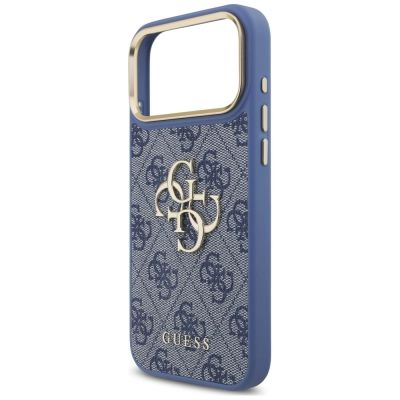 6. Guess 4G Big 4G Classic Logo Big Strap Metal Buttons Case for iPhone 18 Pro Max / 17 Pro Max – blue