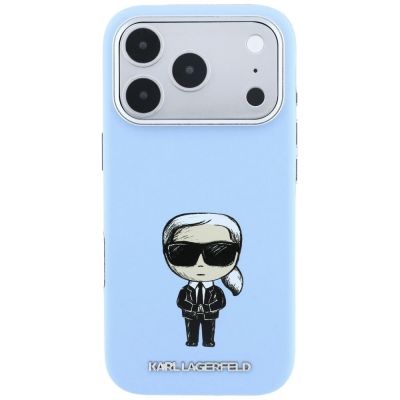 4. Karl Lagerfeld Smooth Ikonik Sketch MagSafe case for iPhone 18 Pro / 17 Pro - light blue