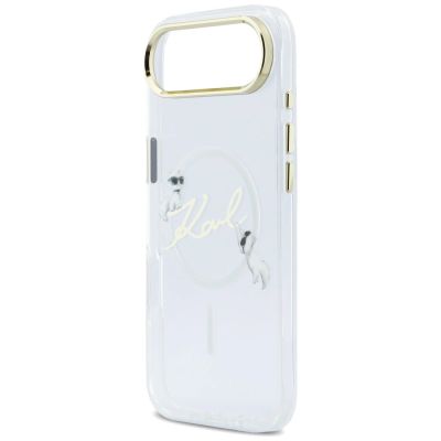 6. Karl Lagerfeld IML Choupettes Karl Script Logo MagSafe iPhone Air Case - Clear