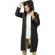 Perletti Men’s Waterproof Trench Coat, Black, with Hood, Size L