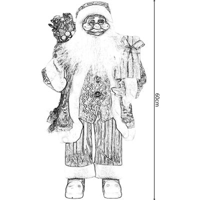 9. DECORATIVE SANTA CLAUS 60CM GOLDEN LED