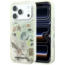 Karl Lagerfeld Liquid Glitter Beach & Sand Case for iPhone 17 Pro / 18 Pro - Beige