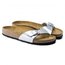 Birkenstock Madrid Birko-Flor Silver Women's Slides Regular Wide (0040411)