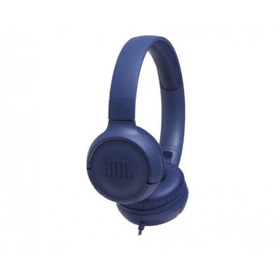 JBL Tune 500 headphones (blue, on-ear; with built-in microphone)