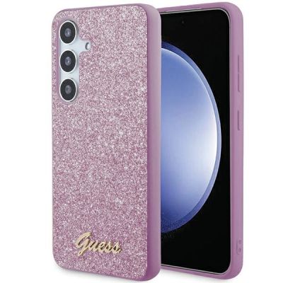Guess Glitter Script case for Samsung Galaxy S24+ - purple